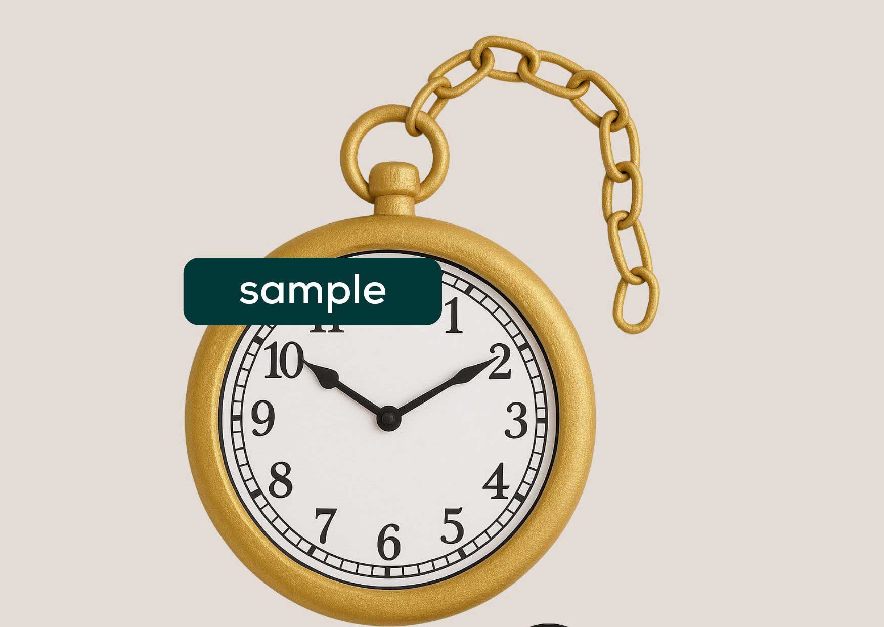 Oversized Gold Pocket Watch Prop – SAMPLE
